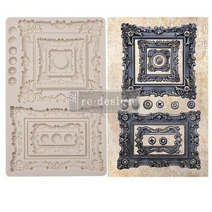 Rediseño de molde Prima &quot;Marcos barrocos&quot; - Molde de silicona Vintage Art Decor apto para alimentos 969363