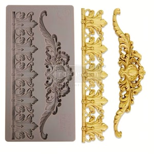 Prima Mould Redesign &quot;Enlighted Etchings&quot; - Vintage Art Decor silicon mold Food safe 661168
