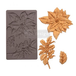 Prima Mould Redesign &quot;Perfect Poinsettia&quot;  - Vintage Art Decor silicon mold Food safe 654740