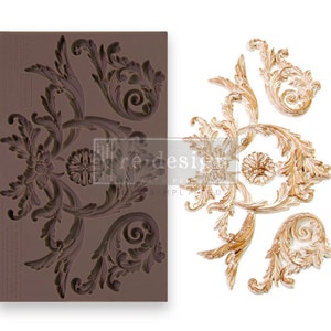 Prima Mould Redesign with Kacha "Majestic Flourish" - Vintage Art Decor silicon mold Food safe 667238
