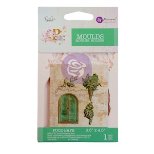 Prima Mold Finnabair "Postcards from Paradise" - Molde de silicone para decoração de arte vintage seguro para alimentos 662332