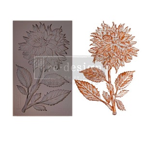Prima Mould Redesign &quot;Sweet Dhalia&quot; - Vintage Art Decor silicon mold Food safe 665319