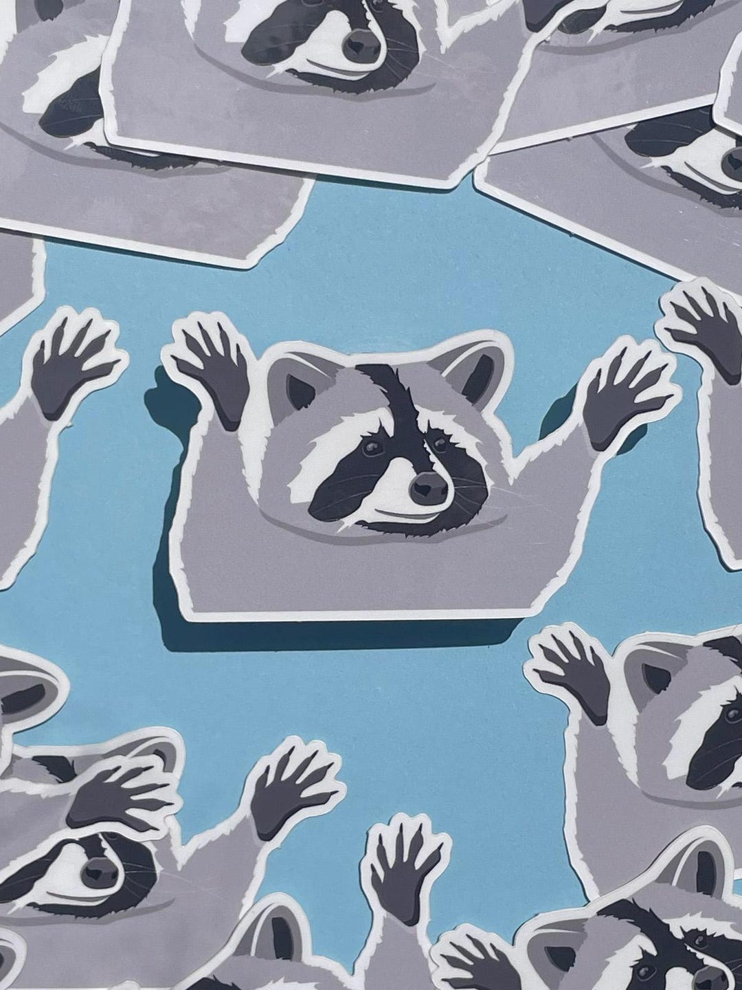 Cute Raccoon Waterproof Vinyl Sticker || Cute Decal Perfect for Laptops ...