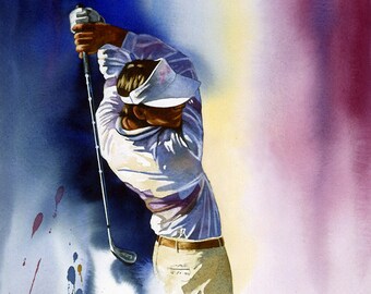 Golf, Golf Art, Golf Painting, Golfer, Golf Print, Golf