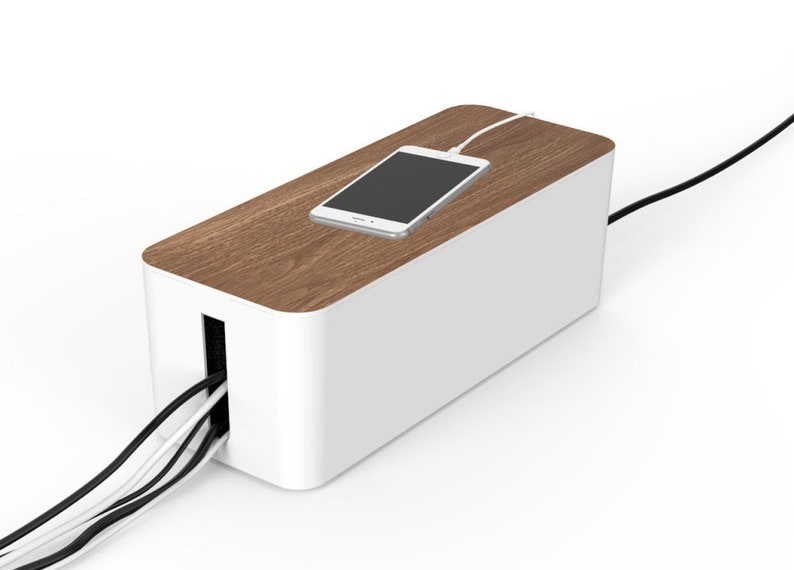Cable Management Box Black Cord Organizer Box Cover With Cable Kit
