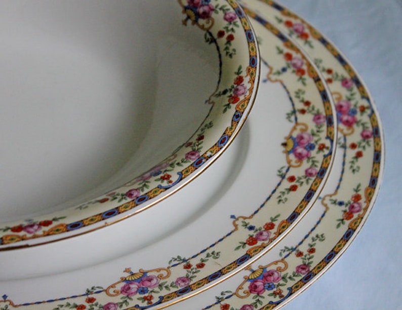 Antique Victoria China Oval Dish in Warwick Pattern Replacement Oval