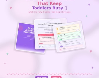 30 peuteractiviteiten pdf | Geen drukke peuterideeën | Activiteitengids voor peuters voor moeders | Binnen buiten peuter afdrukbaar | Direct downloaden