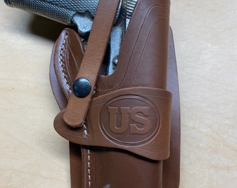 Fits Springfield Ruger RIA Model 1911 Leather Holster Wild Bunch Western Holster