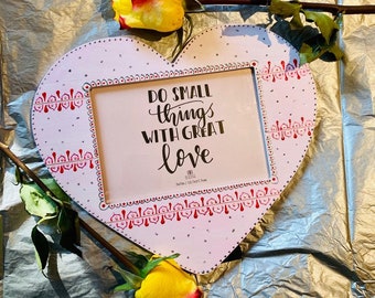 Wooden Frame, Heart Frame, Mandala Art, Dot Art, Frame