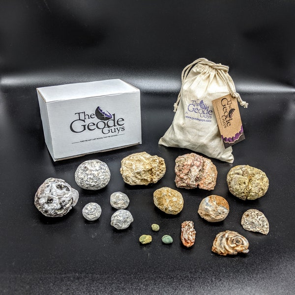 Premium unopened geode variety bag (8 different types of geodes/Thundereggs)