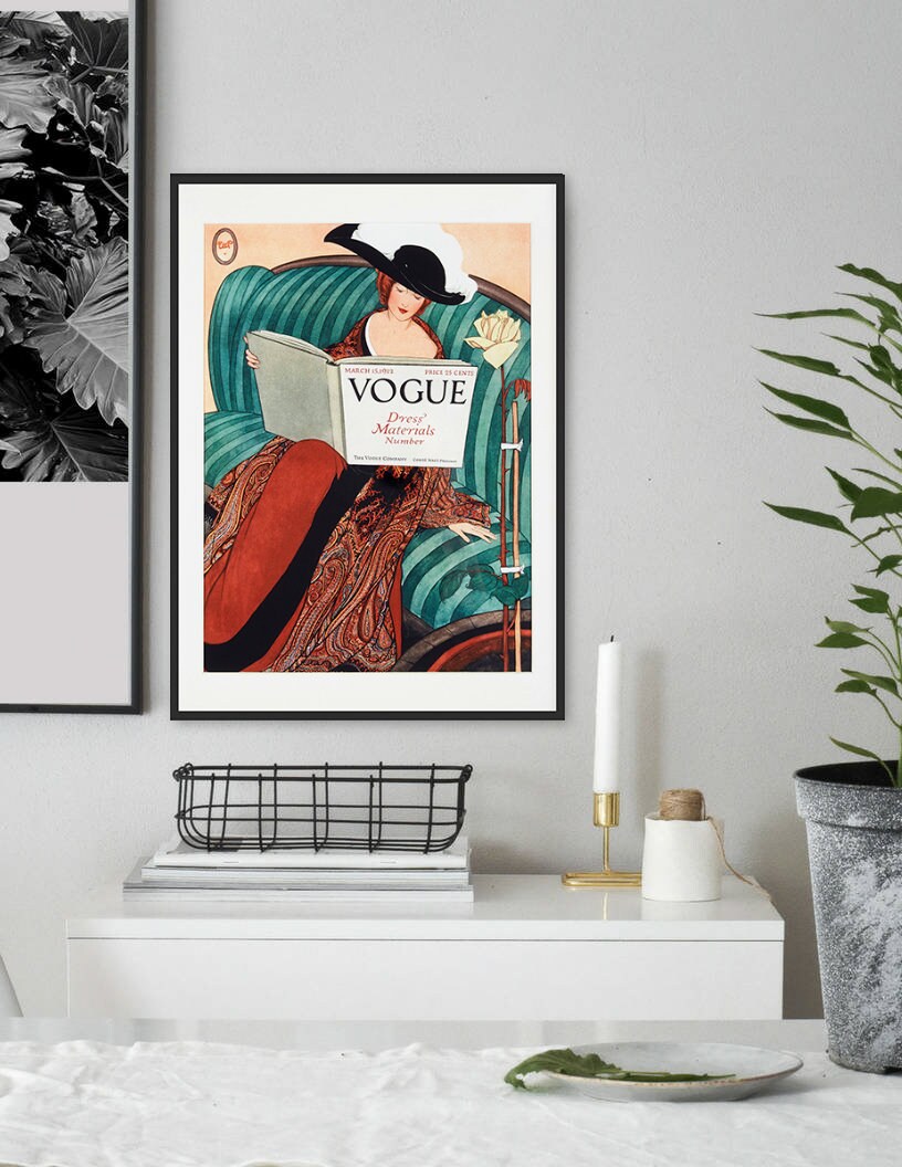 Vintage Vogue Poster Fashion Print Digital Download Vogue | Etsy