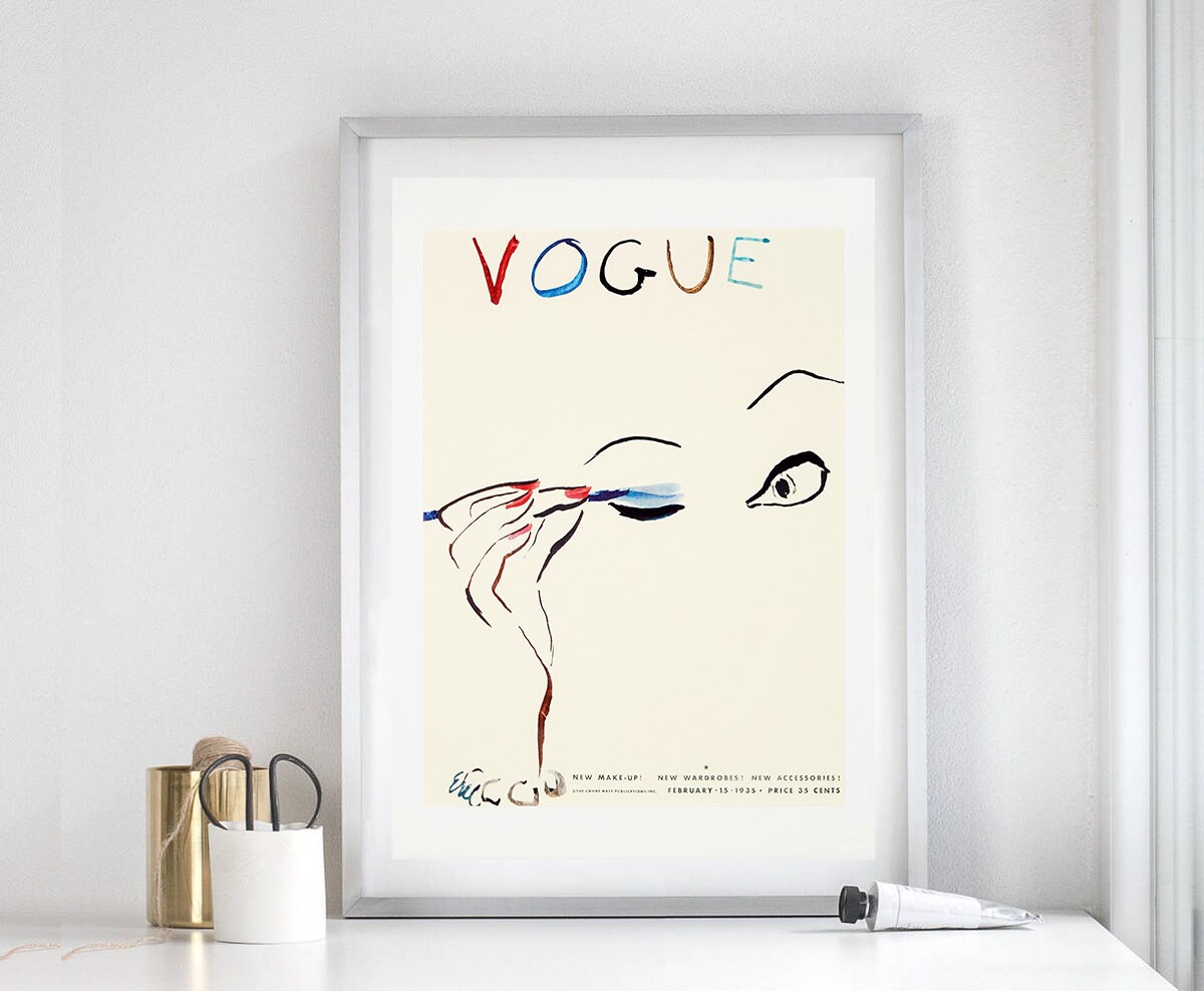 Vintage Vogue Poster Fashion Print Digital Download Vogue Etsy