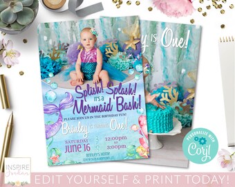 mermaid invitation etsy