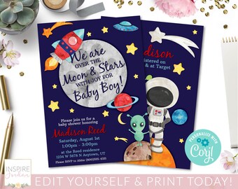 baby shower space corjl editable template space baby shower invitation space invite baby sprinkle invitation space editprint today