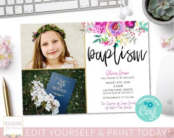 lds baptism invite etsy