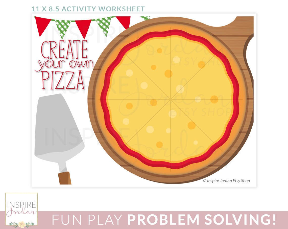 Pizza Activity Worksheet. Pizza Maker Play Preschool. Food | Etsy