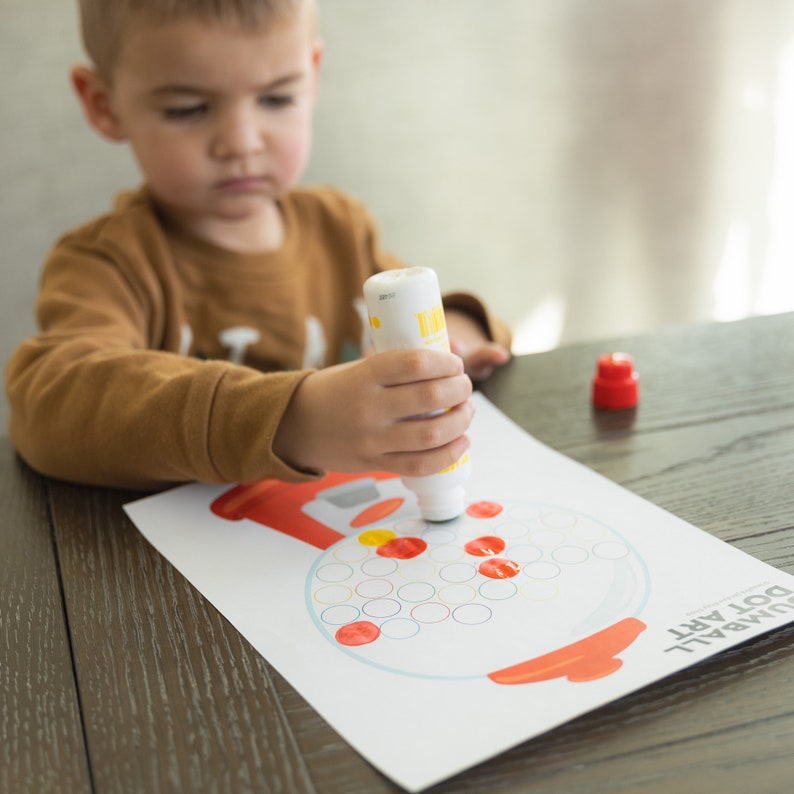 Dot Marker Gumball Machine Printable. Do a Dot Pom Pom Activity. Candy