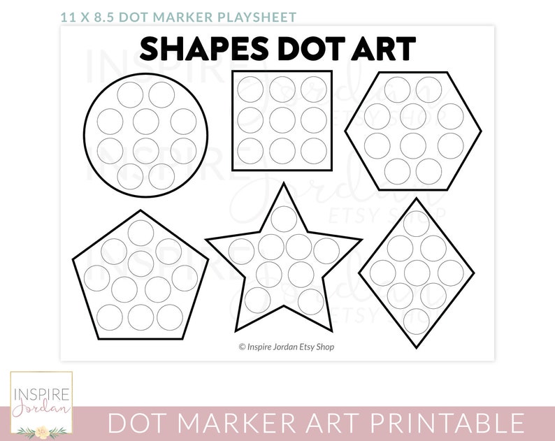 Do a Dot Shapes Printable. Dot Marker Shape Printable Pom Pom | Etsy