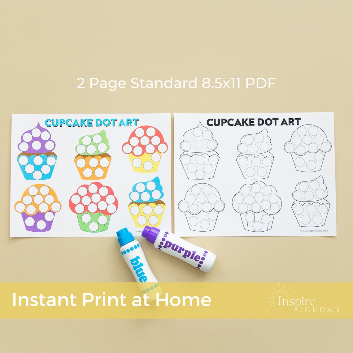 Dot Marker Cupcake Printable. Do a Dot Pom Pom Activity. Dot Marker Art ...