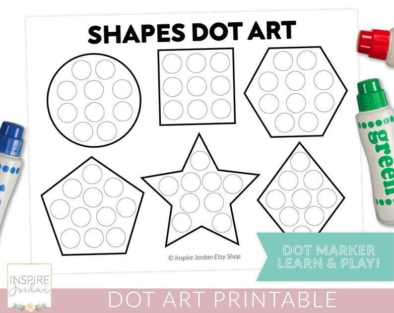 Do a Dot Shapes Printable. Dot Marker Shape Printable Pom Pom - Etsy Sweden