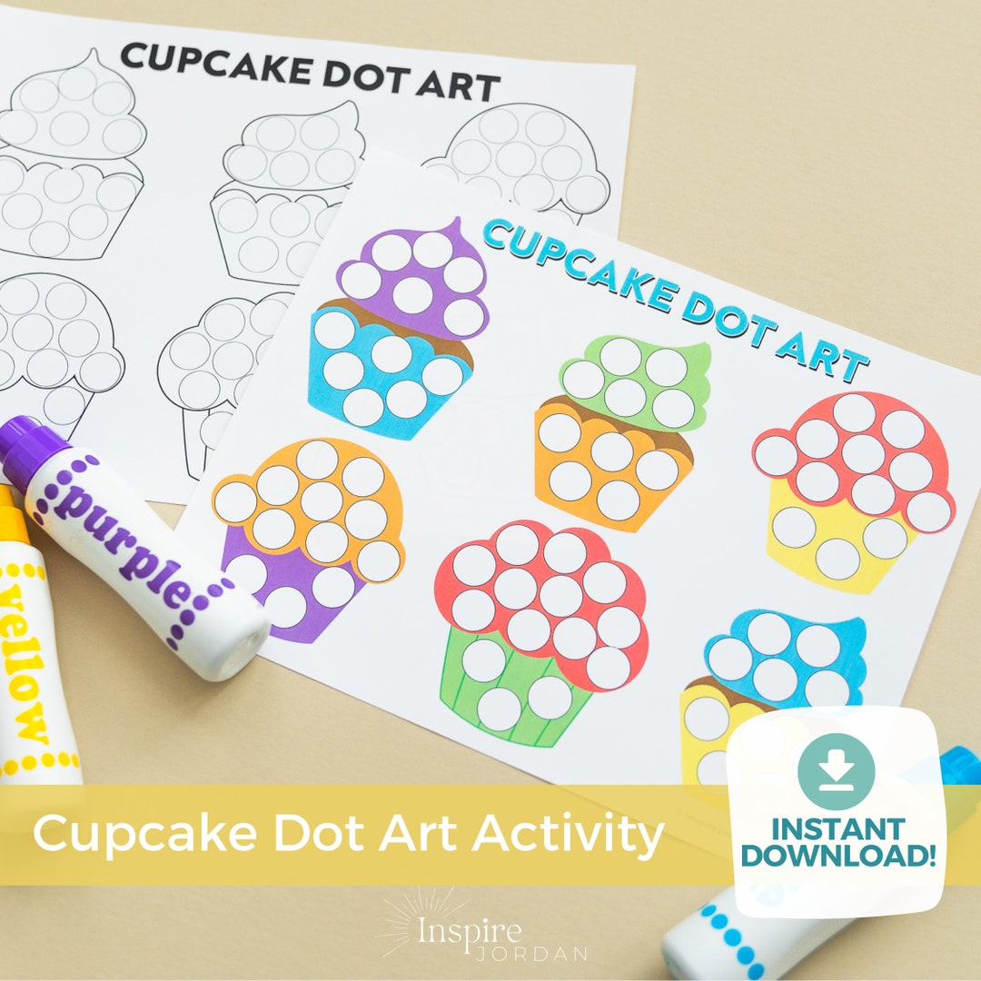 Dot Marker Cupcake Printable. Do a Dot Pom Pom Activity. Dot Marker Art ...