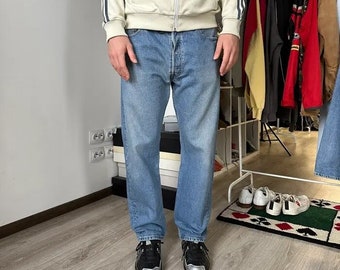 Jeans Levi's 501 USA fait vintage des années 90 pour hommes bleu clair denim taille W 36 L 30