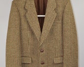 Men 39 s Harris Tweed Dunn Co Vintage 90s Retro Wool Heritage Brown Formal Casual Blazer Jacket Size M