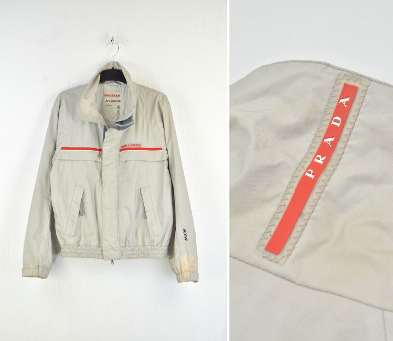 Prada Active Vintage 00s Mens Silver Luna Rossa Nylon Jacket ...