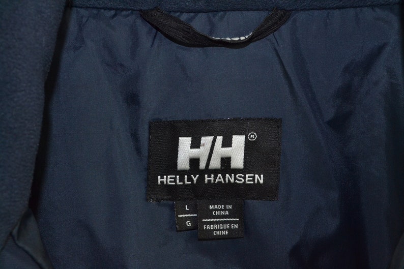 Men/'s Helly Hansen Vintage 90s Retro Navy Waterproof Windbreaker Hiking Trekking Raincoat Jacket Size L