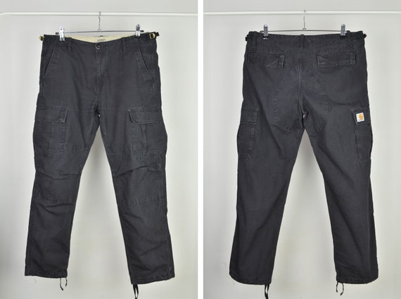 Men's Carhartt Aviation Black Cotton Cargo Pants S
