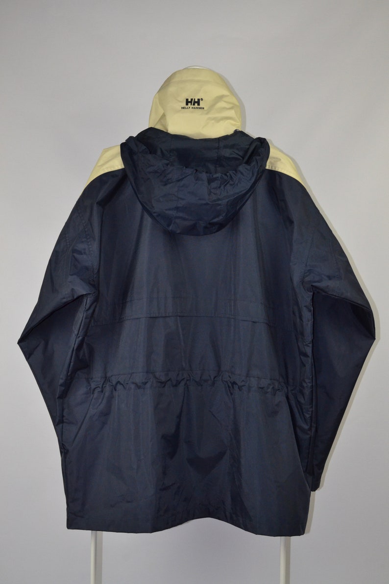Men/'s Helly Hansen Vintage 90s Retro Navy Waterproof Windbreaker Hiking Trekking Raincoat Jacket Size L