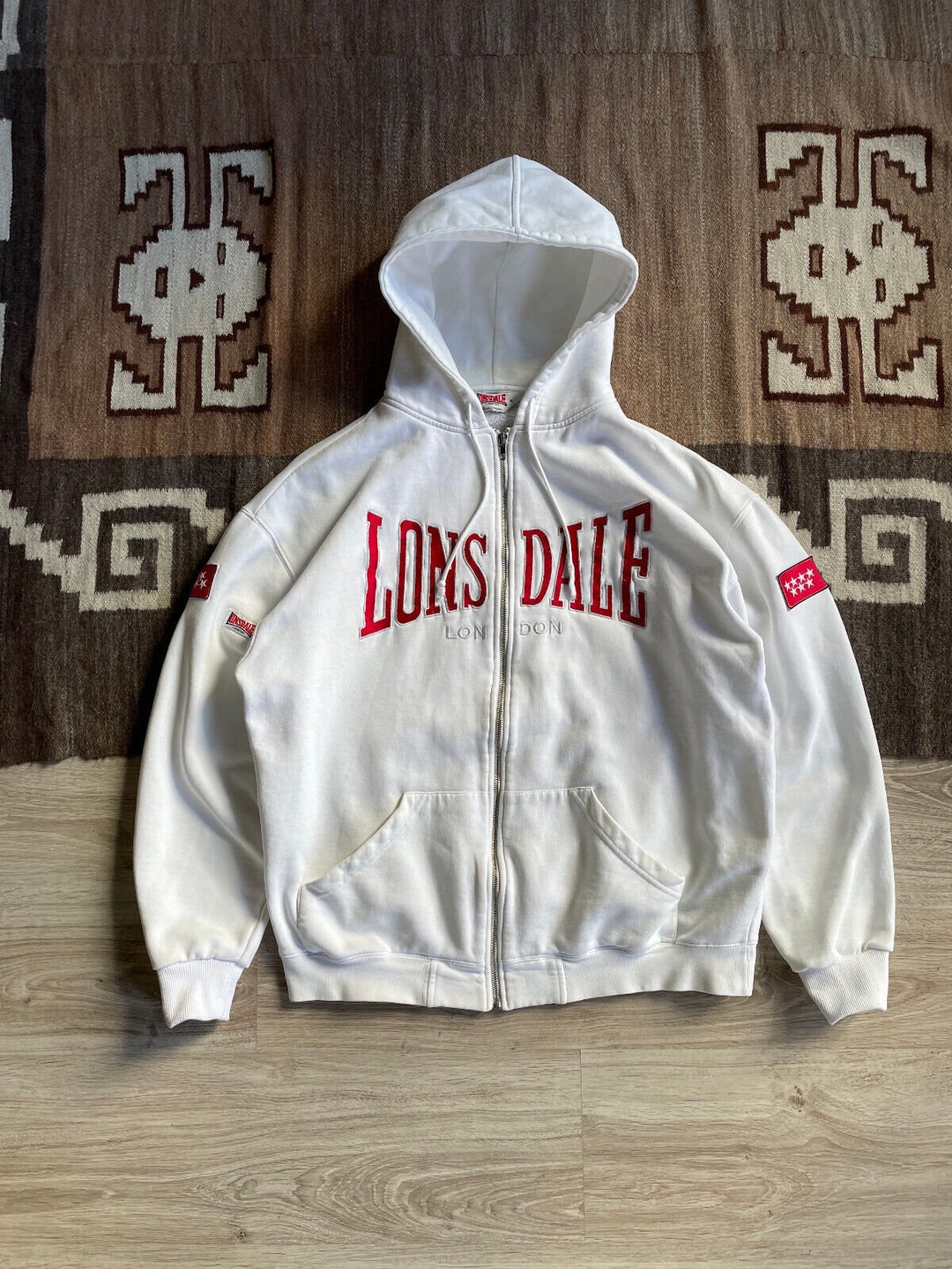 Lonsdale Y2k Heavy Cotton Embroidered Zip Hoodie Bl Produktbild-Vorschau 2