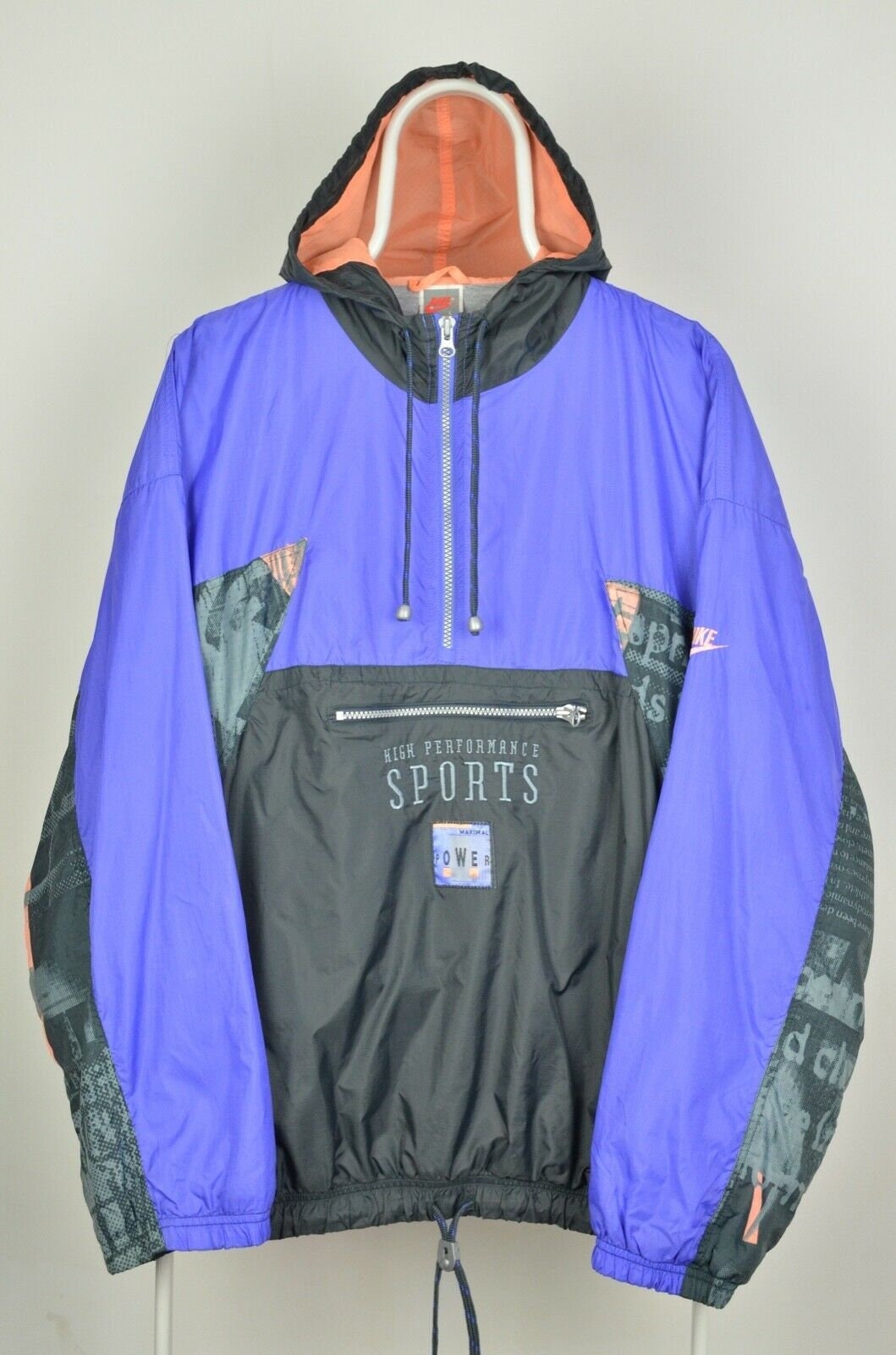 Men's Nike Performance Sports Power Vintage 90s Windbreaker Jacket Size L