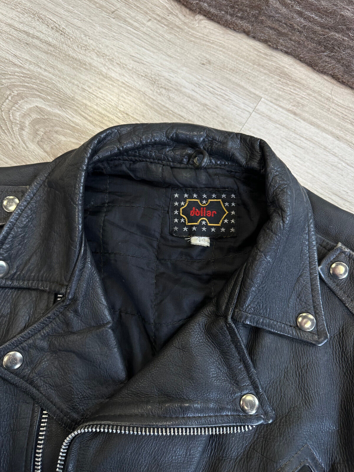 Vintage 90s Leather Moto Biker Men's Black Rock Side String Vintage 90s Leather Moto Biker Men's Black Rock Side String