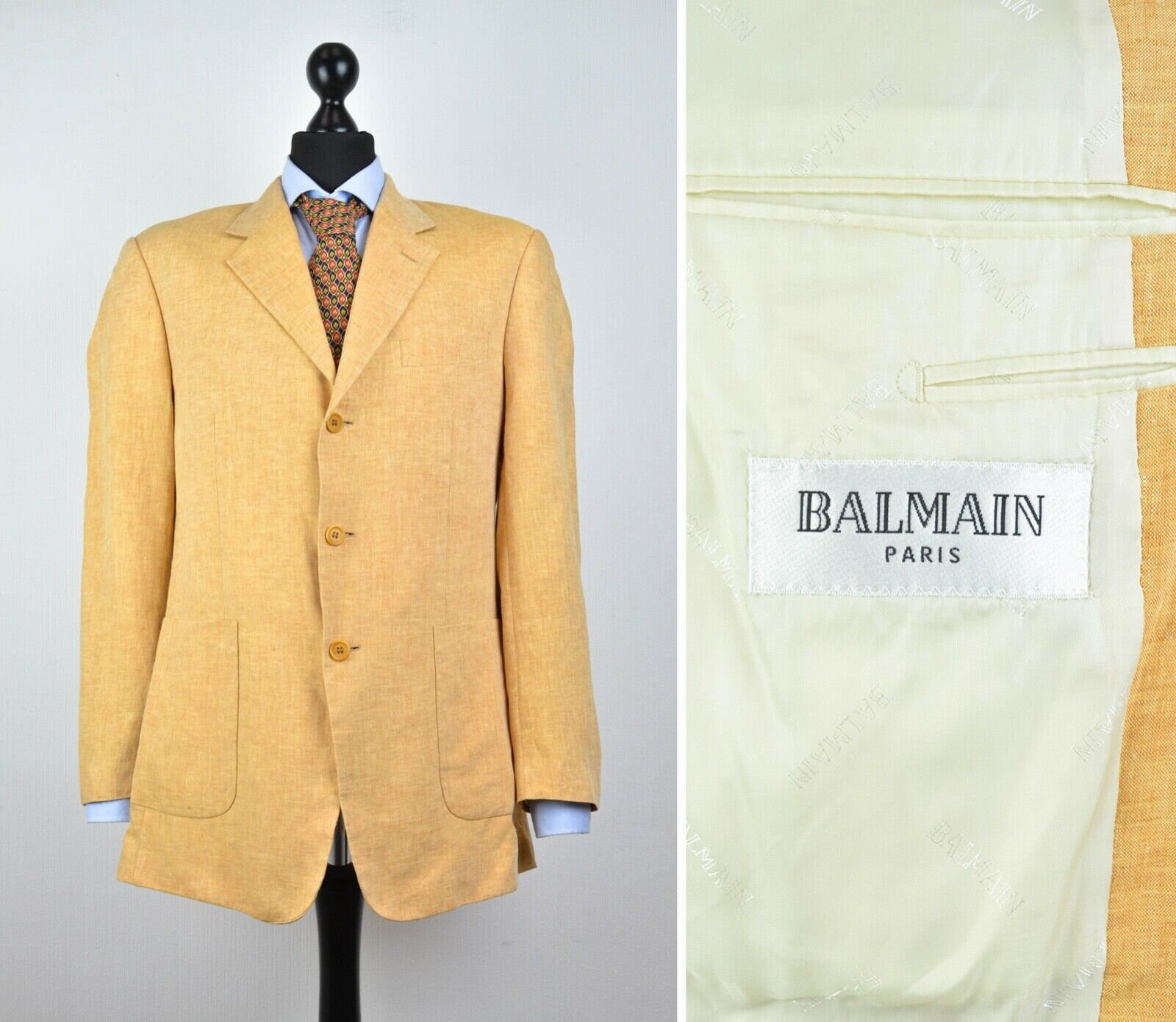 Balmain Linen Orange Mens Lightweight Summer Blazer Jacket - Etsy
