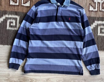 Maillot De Rugby Vintage ARGO Taille Youth 14 - Manches Longues, Occasion Avec Réparation