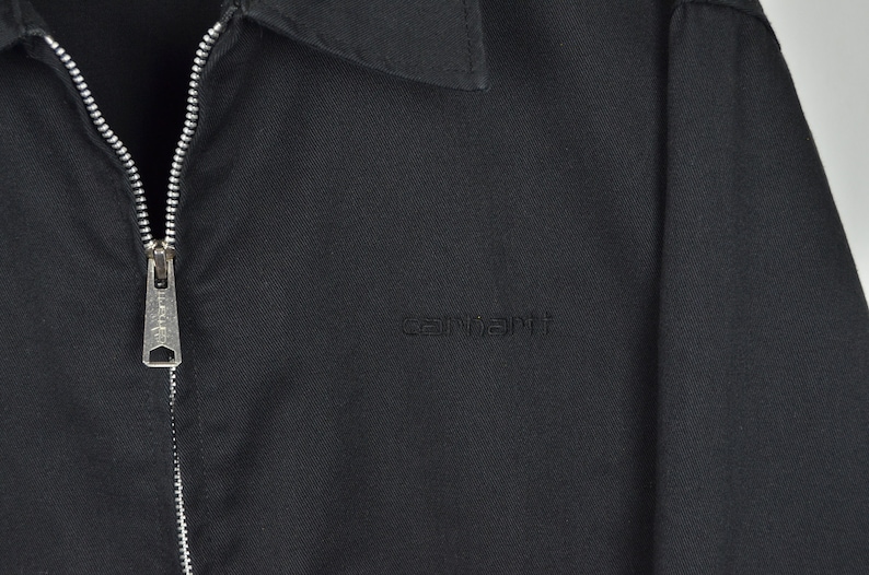 Men\u2019s Carhartt Vintage 00s Retro Black Logo Cotton Jacket Coat Size XL