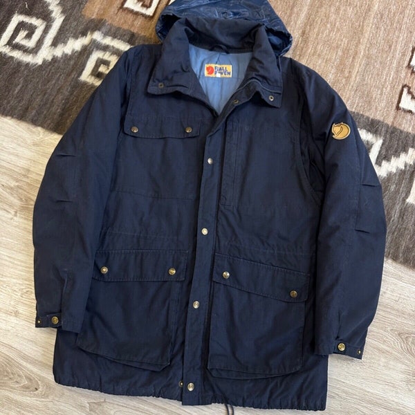 Fjallraven Microsoft Vintage 80s Men Navy Blue Insulated Winter Jacket Size XL