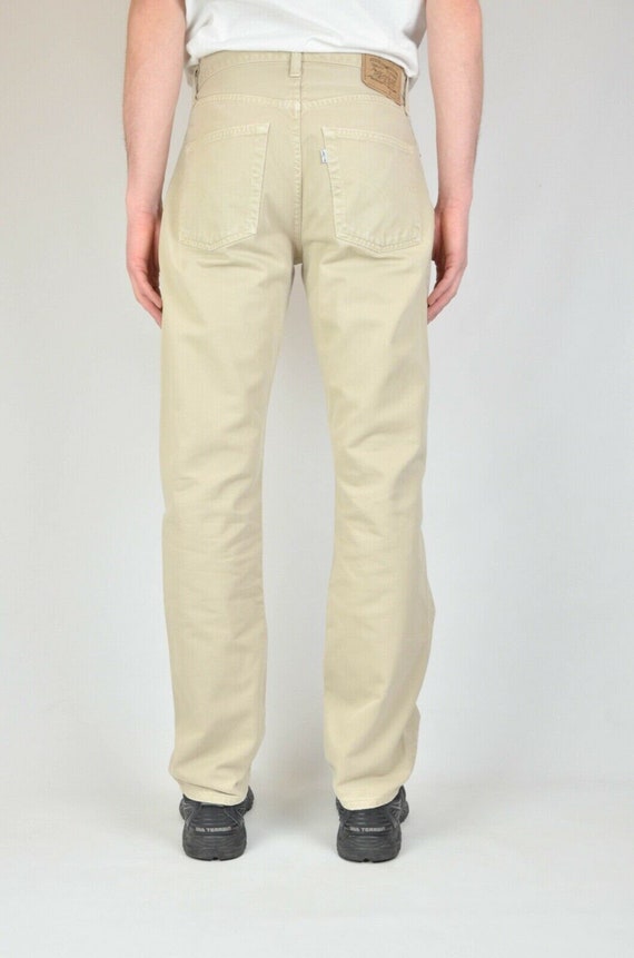 Hombre 90s Levis 551 Vintage Beige White Tab Jeans - Etsy México