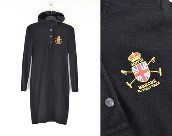 Ralph Lauren Wool Womens Black Hoodie Dress Size S