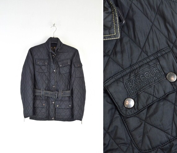 Barbour International Quilted Womens Belted Jacket Size UK 10