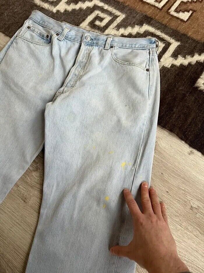 Levis 501 USA Made Vintage 90s Mens Light Blue Distressed Levis 501 USA Made Vintage 90s Mens Light Blue Distressed