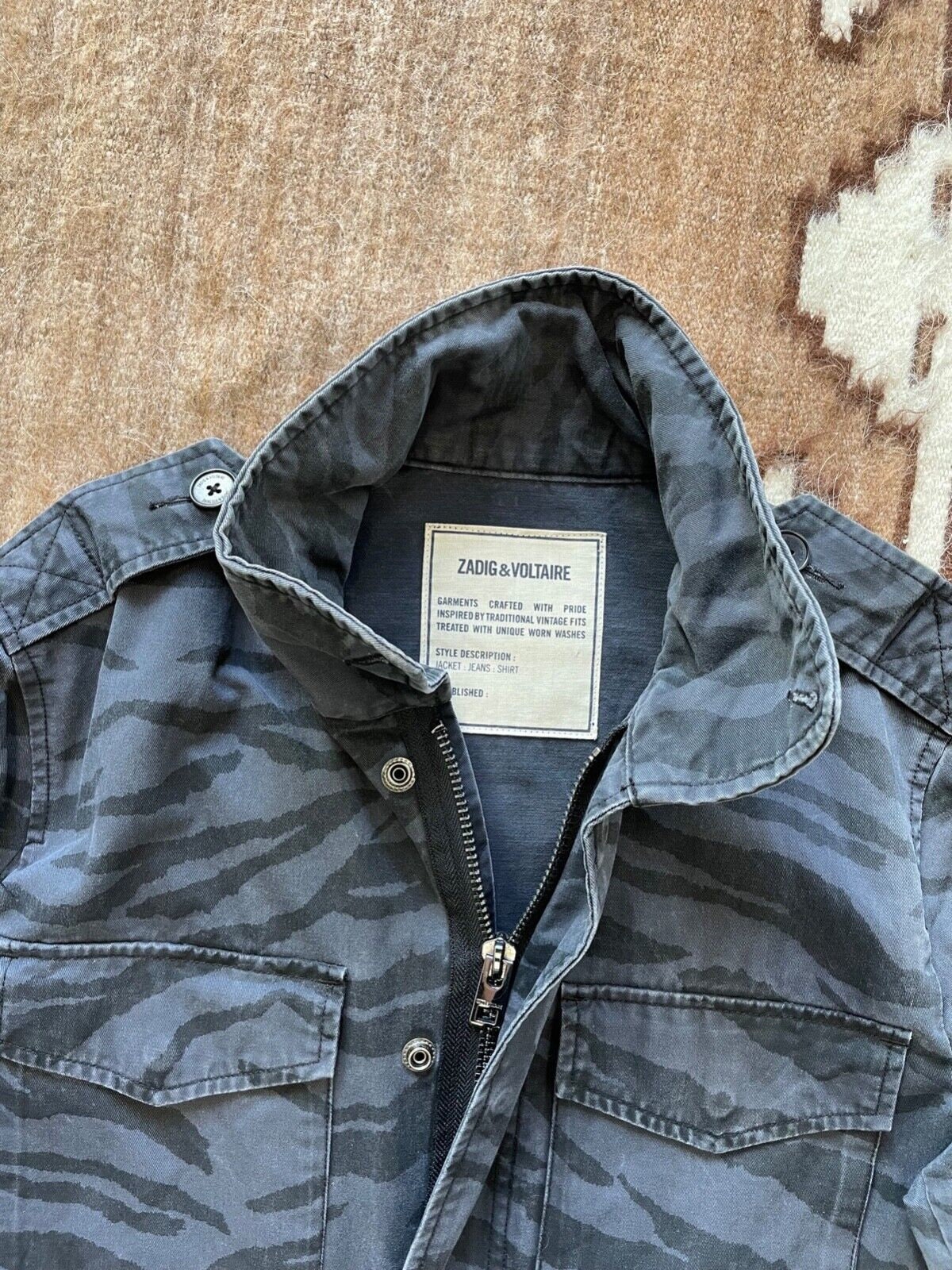 Blouson militaire pour femme Kris Tiger camo noir M 65 Zadig Voltaire taille M Etsy France