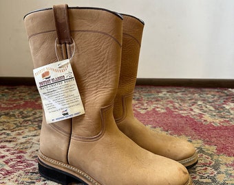 Cowboy Classic Hand Crafted Made Men's Brown Leather Boots Size US 11 EU 44