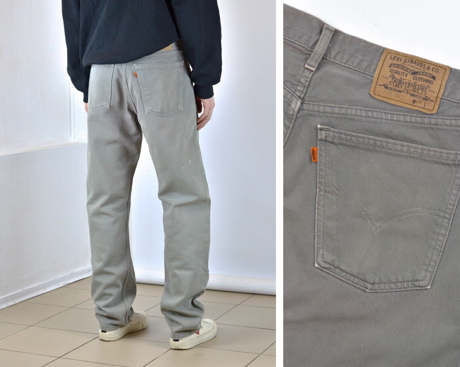 Levis 615 02 Tab Vintage 80s Mens Gray Beige Denim - Etsy