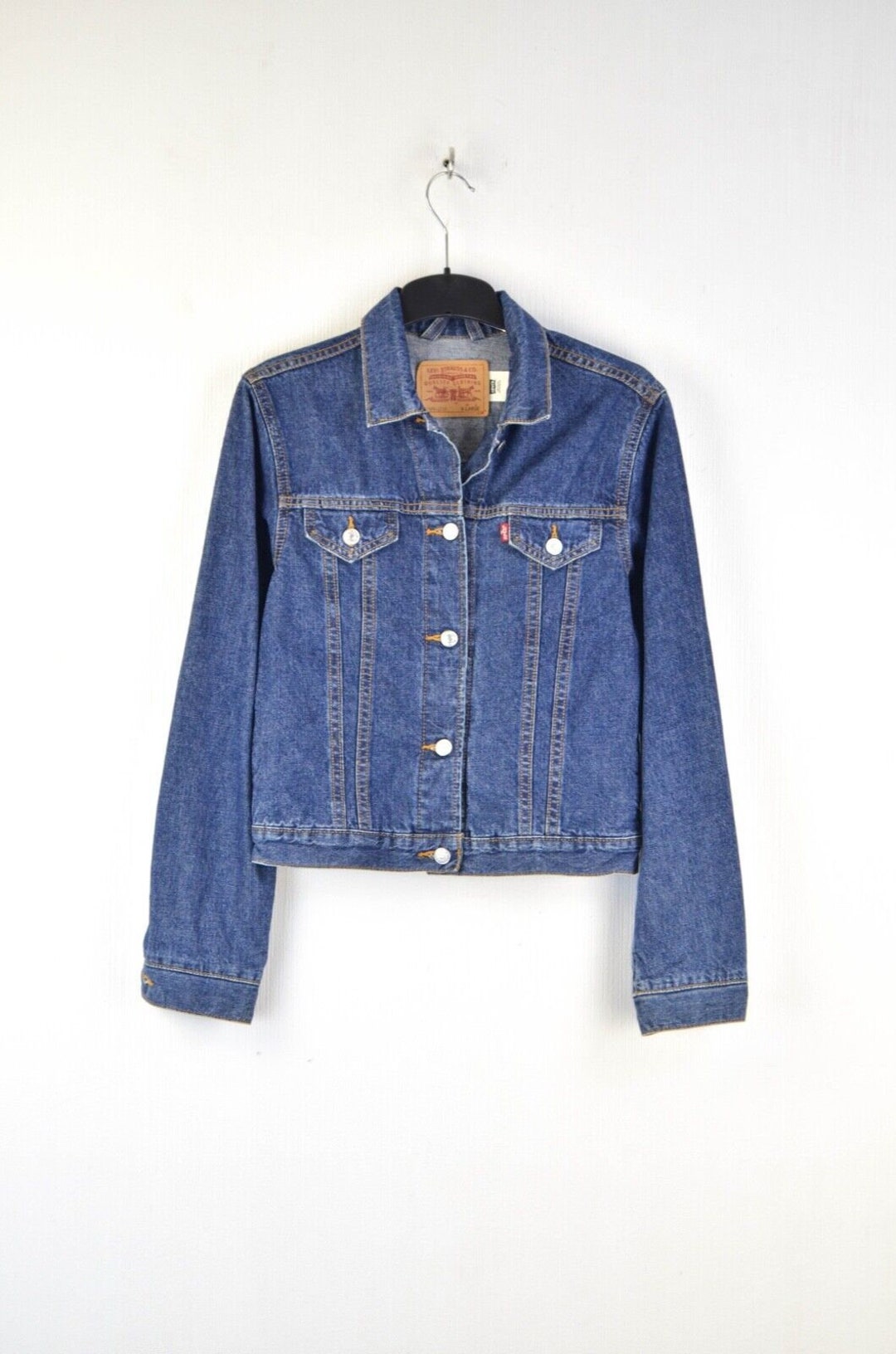 HUGO Blue - Dex - Veste Camionneur En Jean à Col En Imitation Peau De Mouton Bleu Moyen Delave