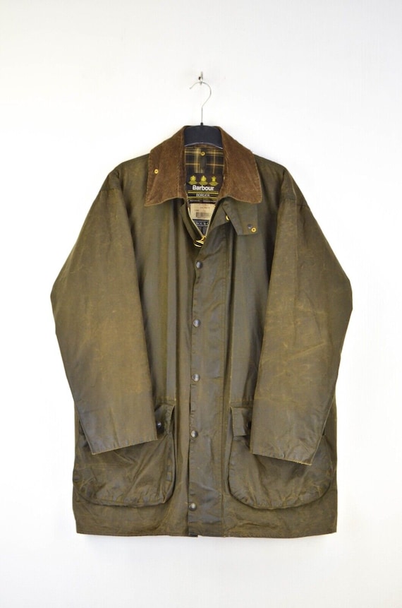 Barbour Border Wax Vintage 90s Mens 