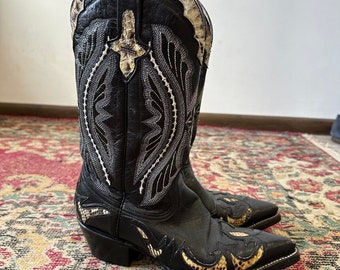 Pistolero Vintage Women's Goat Python Western American Boots Size US 5 EU 36