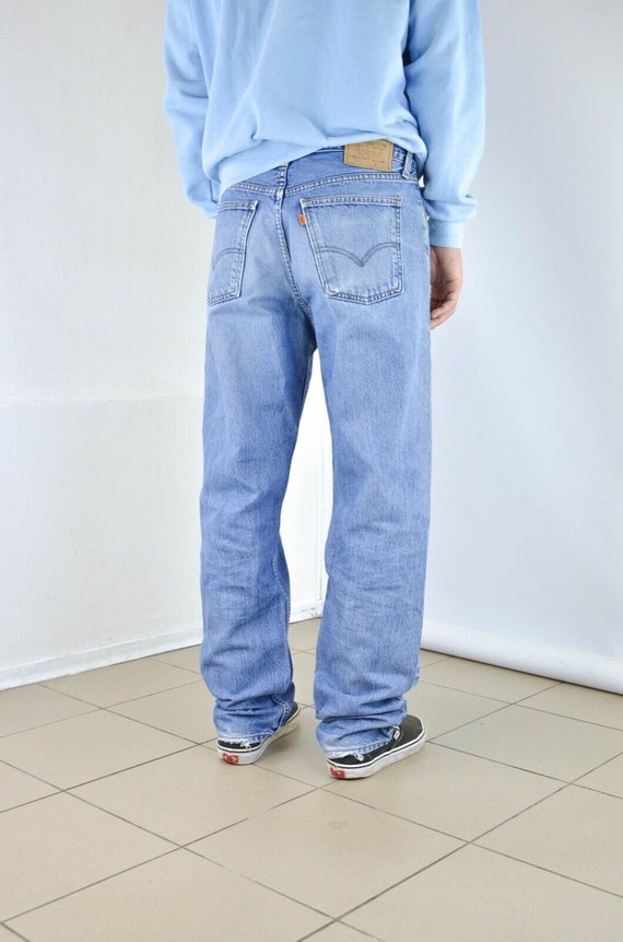 Levis 615 Vintage 90s Mens Light Blue Denim Jeans Size W L