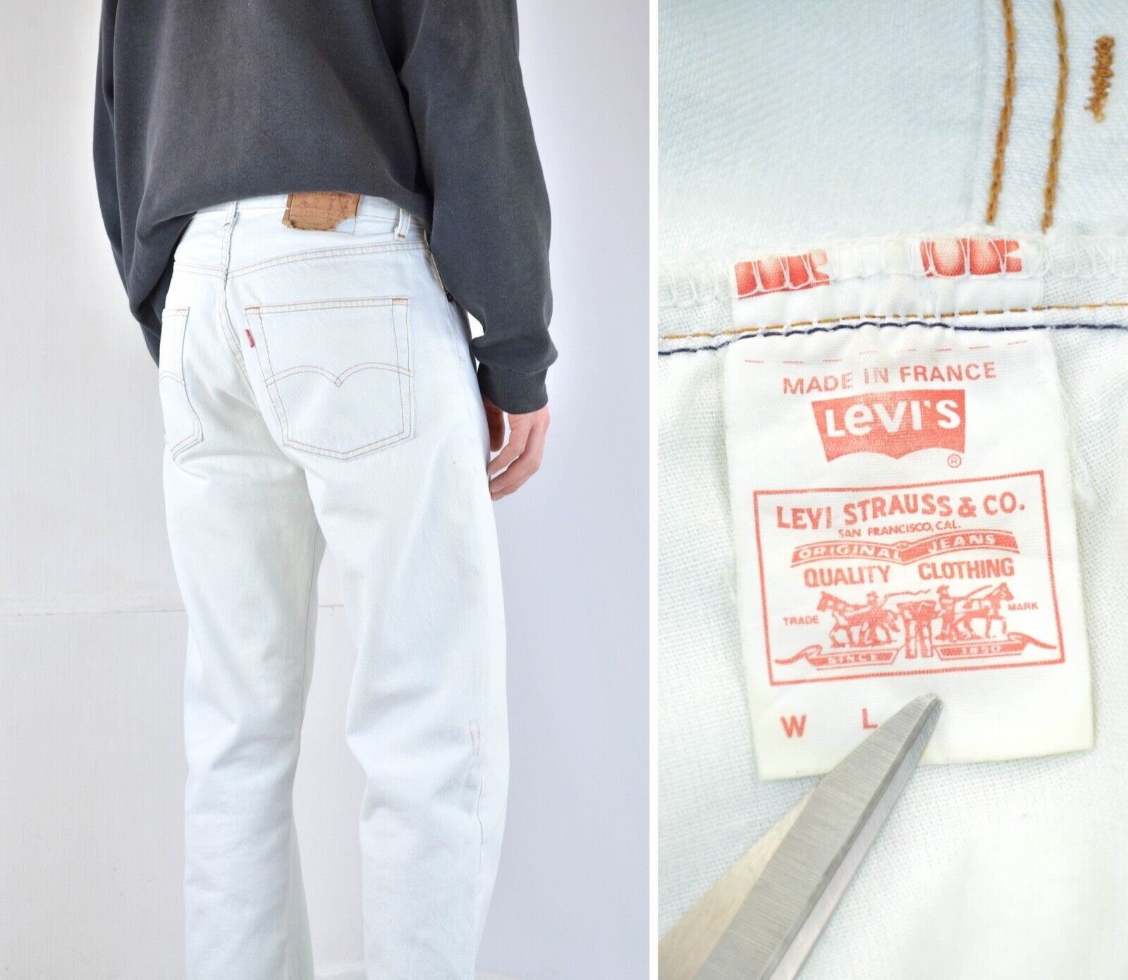 Levis 501 France Made Vintage 80s Mens Light Blue Denim Jeans - Etsy